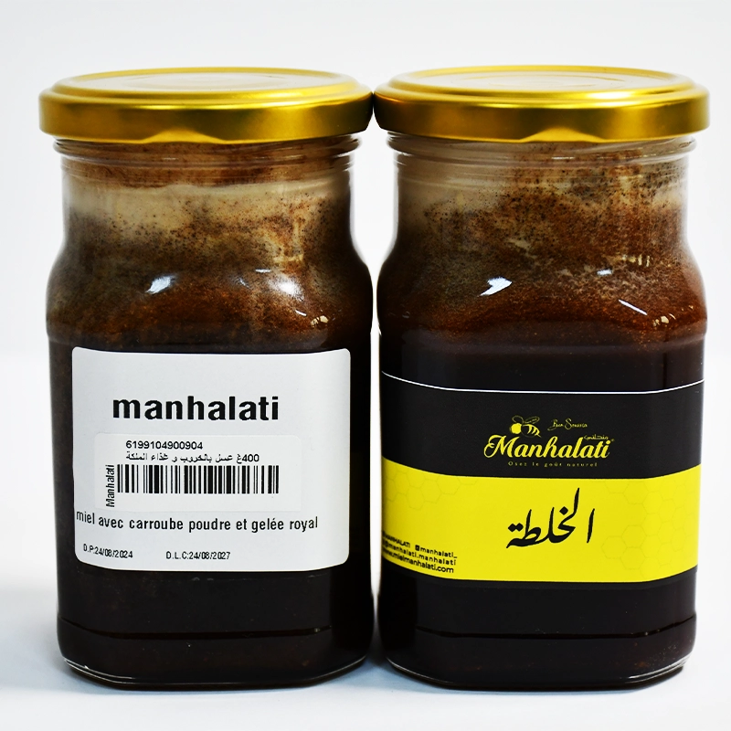 miel caroube gelee royal Miel avec Caroube en Poudre et Gelée Royale